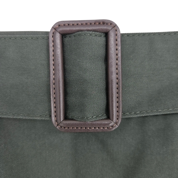 Banana Republic Utility Faux Wrap Skirt Flight Jacket Green Belt Zip Back 6 - Picture 3 of 8